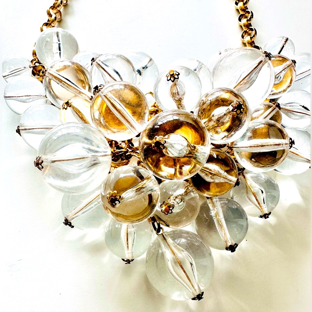Elegant Gold and Clear Statement Necklace